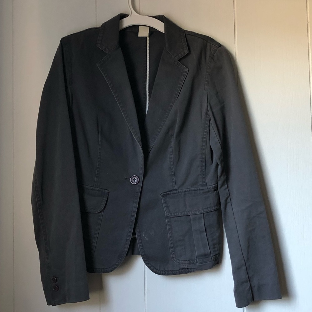 J. Crew Chalk Gray Cotton Blazer